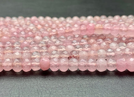 BEST DEAL 4x6 mm Faceted Rondelle Light Pink Color Agate Gemstone Beads Genuine Agate Gemstone Loose Beads 14 Inches Strand #2768