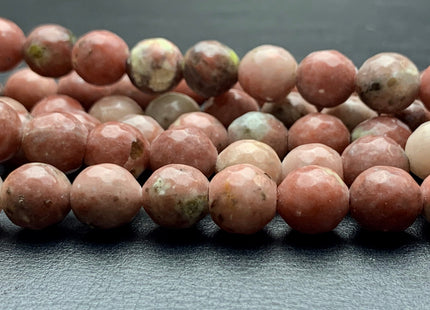 10 mm Faceted Round Plum Blossom Jasper Gemstone Beads Genuine Natural Pink Plum Jasper Loose Beads 15.5 Inches Strand #2702