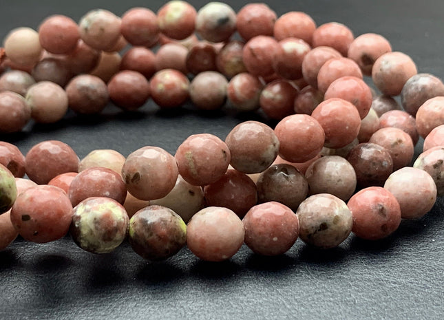 10 mm Faceted Round Plum Blossom Jasper Gemstone Beads Genuine Natural Pink Plum Jasper Loose Beads 15.5 Inches Strand #2702