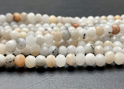 BEST DEAL 4x6 mm Faceted Rondelle Multi Brown And White Color Agate Gemstone Beads Genuine Agate Gemstone Loose Beads 14 Inches Strand #2774