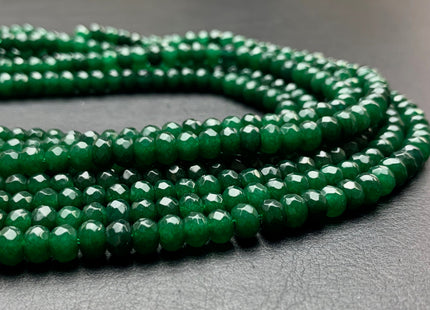 3x5mm 4x6mm 5x8mm Faceted Rondelle Jade Green Color Agate Gemstone Beads Genuine Agate Gemstone Loose Beads 14 Inches Strand #2775