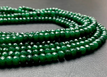 3x5mm 4x6mm 5x8mm Faceted Rondelle Jade Green Color Agate Gemstone Beads Genuine Agate Gemstone Loose Beads 14 Inches Strand #2775