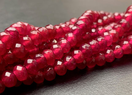 BEST DEAL 4x6 mm Faceted Rondelle Translucent Cranberry Color Agate Gemstone Beads Genuine Agate Gemstone Loose Beads 14 Inches Strand #2766