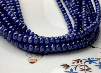 BEST DEAL 4x6 mm Faceted Rondelle Lapis Color Agate Gemstone Beads Genuine Agate Gemstone Loose Beads 14 Inches Strand #2776