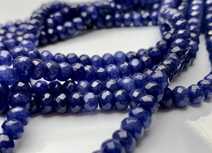 BEST DEAL 4x6 mm Faceted Rondelle Lapis Color Agate Gemstone Beads Genuine Agate Gemstone Loose Beads 14 Inches Strand #2776