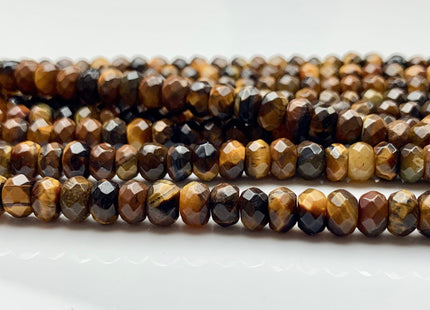 BEST DEAL 4x6 mm Faceted Rondelle Yellow Color Tiger Eye Gemstone Beads Genuine Tiger Eye Gemstone Loose Beads 14 Inches Strand #2780