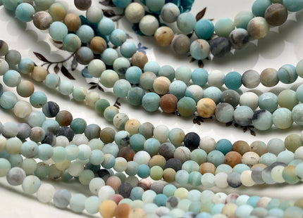 6mm 8mm 10mm 12mm Large Hole Natural Multi Color Matte Amazonite Gemstone Beads Hole Size 2.0mm Natural Green Amazonite 14-14.5 Inches #2844