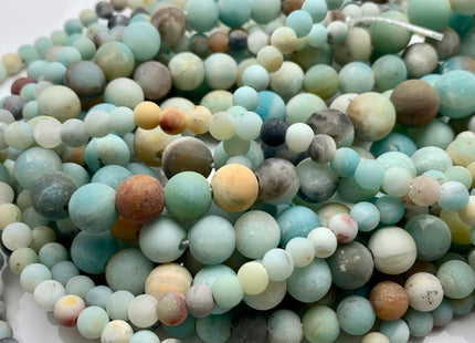 6mm 8mm 10mm 12mm Large Hole Natural Multi Color Matte Amazonite Gemstone Beads Hole Size 2.0mm Natural Green Amazonite 14-14.5 Inches #2844