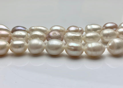 3 Strands 11-13x13-16 mm Natural White And Pink Rice Oval Freshwater Pearl Beads Genuine All Natural Color Freshwater Pearls #P1030