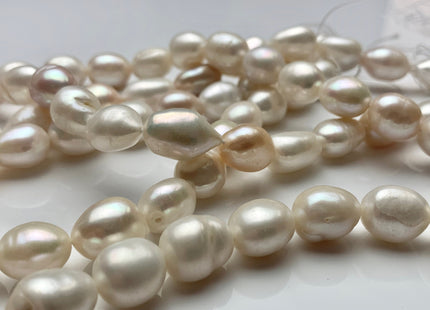 3 Strands 11-13x13-16 mm Natural White And Pink Rice Oval Freshwater Pearl Beads Genuine All Natural Color Freshwater Pearls #P1030