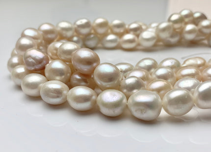 11-12x12-13 mm Natural White And Pink Rice Oval Freshwater Pearl Beads Genuine All Natural Color Freshwater Pearls #P1031