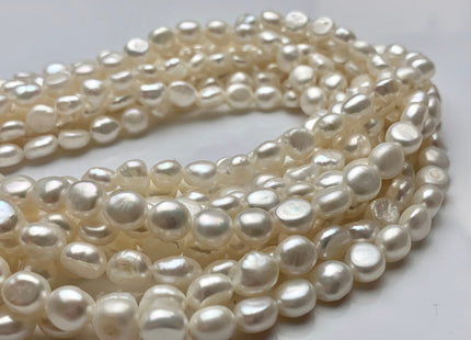 7.5x8-9 mm AAA Natural White OR Mauve Pink Color Rice Nugget Freshwater Pearl Beads Genuine Freshwater Pearls All Natural Color #1120