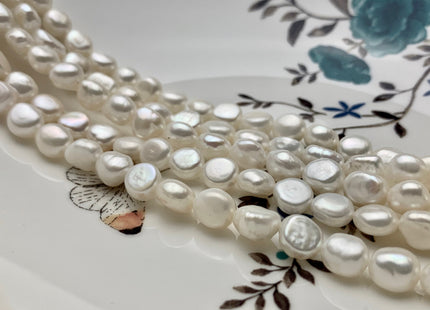 7.5x8-9 mm AAA Natural White OR Mauve Pink Color Rice Nugget Freshwater Pearl Beads Genuine Freshwater Pearls All Natural Color #1120