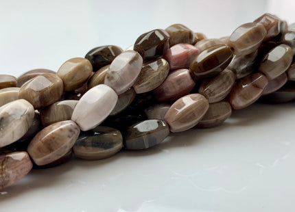 8x13 mm AAA Faceted Barrel Shape Natural Petrified Wood Beads Taupe Beige Brown Color High Quality Gemstone 15.5 Inches Strand #2725