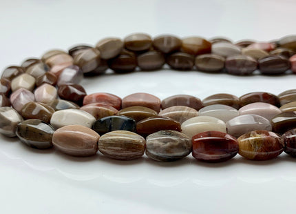 8x13 mm AAA Faceted Barrel Shape Natural Petrified Wood Beads Taupe Beige Brown Color High Quality Gemstone 15.5 Inches Strand #2725