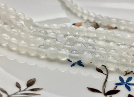 4mm 6mm 8mm 10mm Natural Color Smooth Round Selenite Gemstone Beads Genuine Selenite Gemstone Loose Beads 15.5 Inches Strand #2811