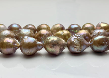 11-15x16 mm AAA Natural Mauve Seaweed Pink With Iridescent Color Baroque Pearl Beads Rare High Luster Genuine Baroque Pearls #P1033