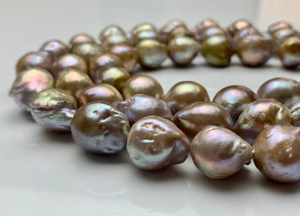 11-15x16 mm AAA Natural Mauve Seaweed Pink With Iridescent Color Baroque Pearl Beads Rare High Luster Genuine Baroque Pearls #P1033