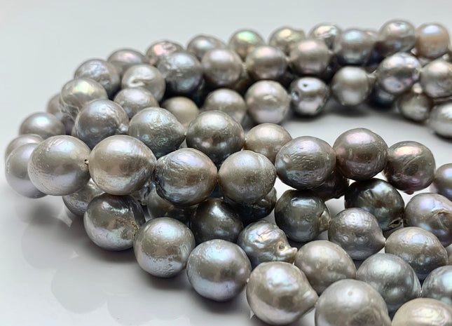 11-13 mm AA Pinkish Gray Color Baroque Freshwater Pearl Beads Genuine High Luster Freshwater Baroque Pearls #P1026
