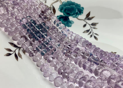 7mm 8mm 9mm AAA 100% Natural Faceted Rondelle Pink Amethyst Gemstone Beads Top Quality Gemmy Pink Amethyst Beads 8 Inches Strand #3000