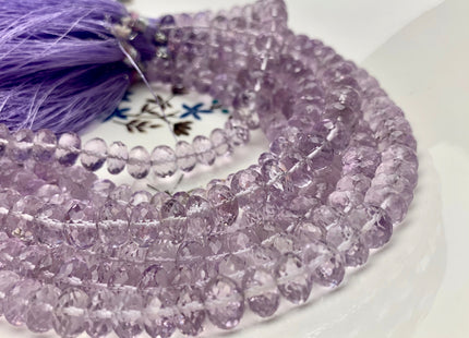 7mm 8mm 9mm AAA 100% Natural Faceted Rondelle Pink Amethyst Gemstone Beads Top Quality Gemmy Pink Amethyst Beads 8 Inches Strand #3000