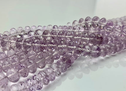 7mm 8mm 9mm AAA 100% Natural Faceted Rondelle Pink Amethyst Gemstone Beads Top Quality Gemmy Pink Amethyst Beads 8 Inches Strand #3000