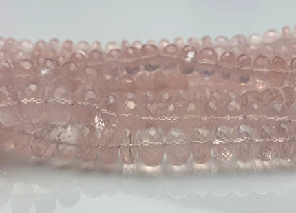 7-11 mm AAA 100% Natural Faceted Rondelle Rose Quartz Gemstone Top Quality Natural Gemmy Pink Color Rose Quartz Beads 8 Inches #2948