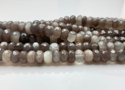 8mm 9mm 10mm 100% All Natural Faceted Rondelle Gray Shine Moonstone Beads Genuine Multi Translucent Gray Moonstone 9 Inches Strand #3012