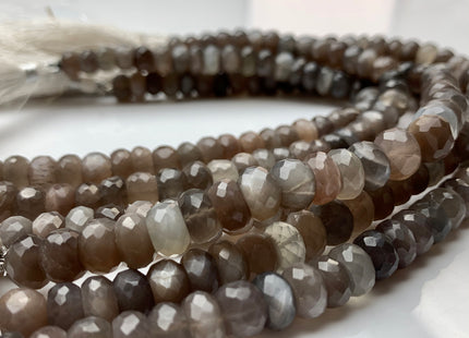 8mm 9mm 10mm 100% All Natural Faceted Rondelle Gray Shine Moonstone Beads Genuine Multi Translucent Gray Moonstone 9 Inches Strand #3012
