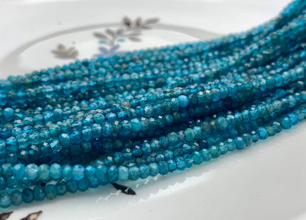 2x3 mm Natural Color Faceted Rondelle Apatite Gemstone Beads Quality Micro Faceted Apatite Gemstone Loose Beads # 2423