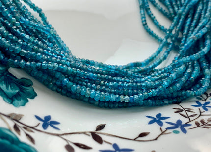2x3 mm Natural Color Faceted Rondelle Apatite Gemstone Beads Quality Micro Faceted Apatite Gemstone Loose Beads # 2423