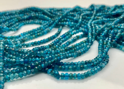 2x3 mm Natural Color Faceted Rondelle Apatite Gemstone Beads Quality Micro Faceted Apatite Gemstone Loose Beads # 2423