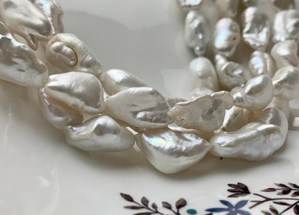 10-12x18 mm AAA Natural White Biwa Stick Freshwater Pearls Genuine Natural High Luster White Stick Pearls #1994