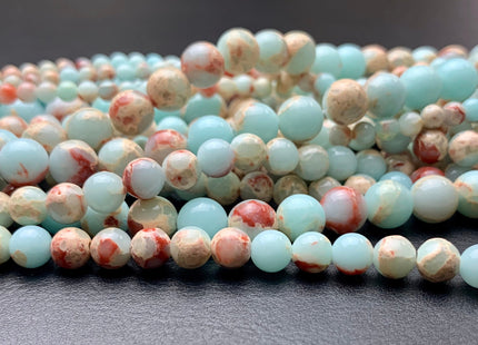 4mm 6mm 8mm 10mm Smooth Round Impression Jasper Gemstone Beads Snake Skin Aqua Color Jasper Loose Beads 15.5 Inches #2869