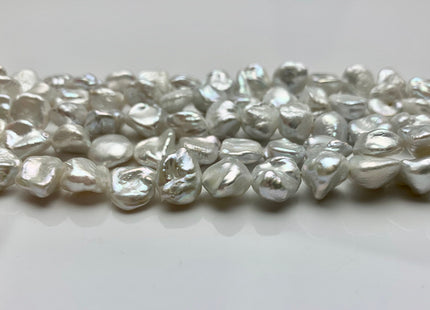 9-10 mm AAA High Luster Natural White Keshi Nugget Freshwater Pearl Beads Center Drilled Very High Luster Keshi Nugget Pearl #1984