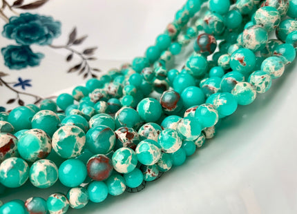 4mm 6mm 8mm 10mm Smooth Round Impression Jasper Gemstone Beads Snake Skin Red Green Color Jasper Loose Beads 15.5 Inches #2873