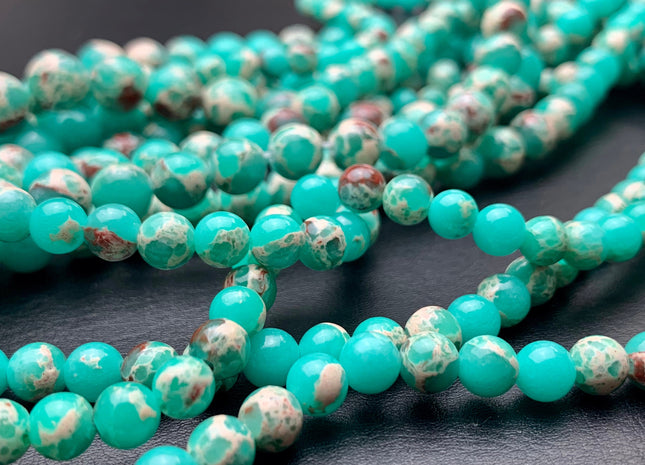 4mm 6mm 8mm 10mm Smooth Round Impression Jasper Gemstone Beads Snake Skin Red Green Color Jasper Loose Beads 15.5 Inches #2873