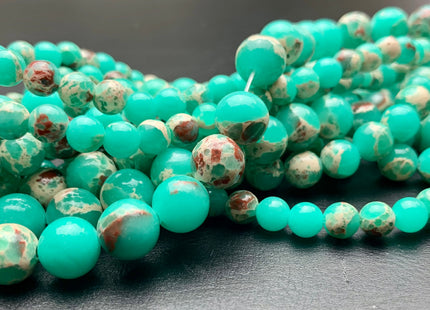 4mm 6mm 8mm 10mm Smooth Round Impression Jasper Gemstone Beads Snake Skin Red Green Color Jasper Loose Beads 15.5 Inches #2873