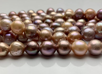 10-12mm AAA Half Strand LargeHole Very Rare Dark Mauve Pink Baroque Pearl Bead 2.2mm Hole Natural Edison Pearl With Iridescent Color #1995