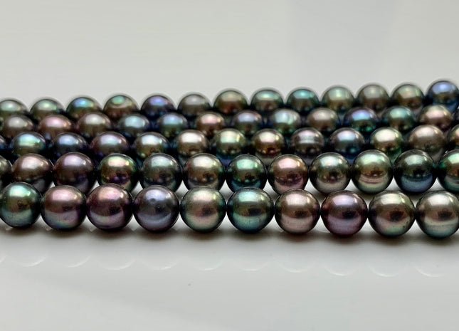 5.5-6.5 mm AAA Peacock Color Potato Freshwater Pearl Beads Genuine Very High Luster Smooth And Shiny Freshwater Peacock Colored Pearls #1997