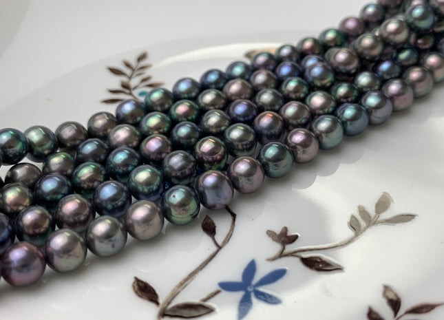 5.5-6.5 mm AAA Peacock Color Potato Freshwater Pearl Beads Genuine Very High Luster Smooth And Shiny Freshwater Peacock Colored Pearls #1997
