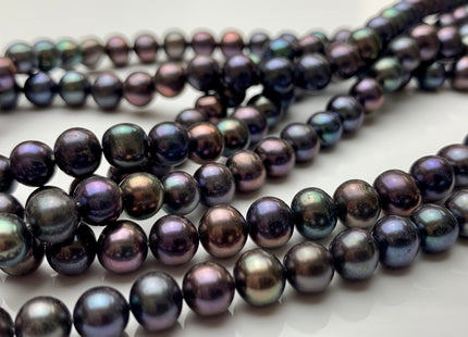 6.5-7 mm AA Rainbow Peacock Color Potato Freshwater Pearl Beads Genuine Freshwater Peacock Colored Pearls #1998