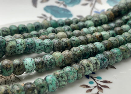 5x8 mm Natural Smooth Rondelle Africa Turquoise Beads Natural Turquoise Loose Beads 15.5 Inches Strand #2911