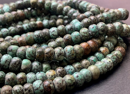 5x8 mm Natural Smooth Rondelle Africa Turquoise Beads Natural Turquoise Loose Beads 15.5 Inches Strand #2911