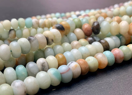 4x6 mm 5x8 mm Natural Smooth Rondelle Multi Color Amazonite Beads Natural Green Color Amazonite Loose Beads 15.5 Inches Strand #2914