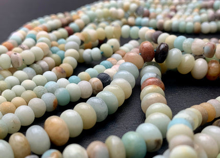 4x6 mm 5x8 mm Natural Smooth Rondelle Multi Color Amazonite Beads Natural Green Color Amazonite Loose Beads 15.5 Inches Strand #2914