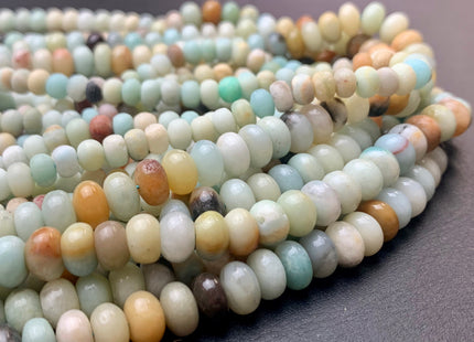 4x6 mm 5x8 mm Natural Smooth Rondelle Multi Color Amazonite Beads Natural Green Color Amazonite Loose Beads 15.5 Inches Strand #2914