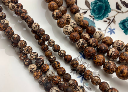 8mm 10mm 12mm 14mm 16mm Round Dark Brown Wooden Agate Gemstone Beads 15 Inches Strand #3023