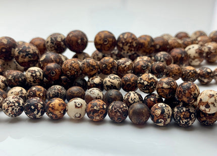 8mm 10mm 12mm 14mm 16mm Round Dark Brown Wooden Agate Gemstone Beads 15 Inches Strand #3023