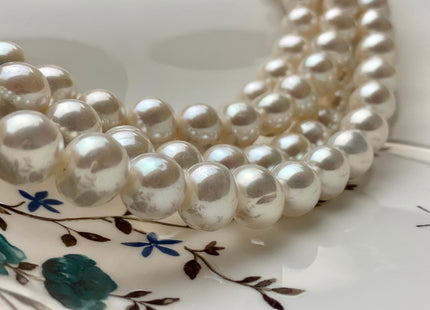 10.5-11.5 mm AAA Extra Shiny Natural White Potato Freshwater Pearls Genuine High Luster White Cultured Freshwater Pearl Beads #206